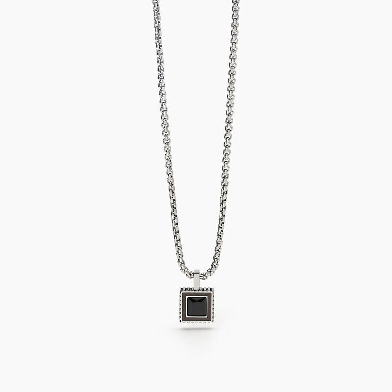Collana in acciaio 316L PVD Gunmetal cristalli Uomo 2JEWELS