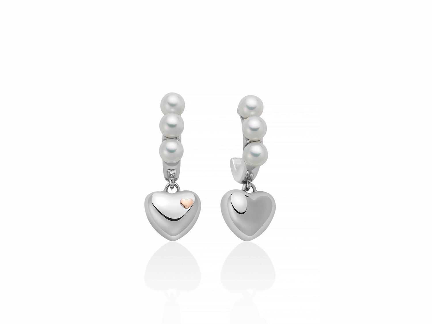 Orecchini in argento con perle e pendente Miluna