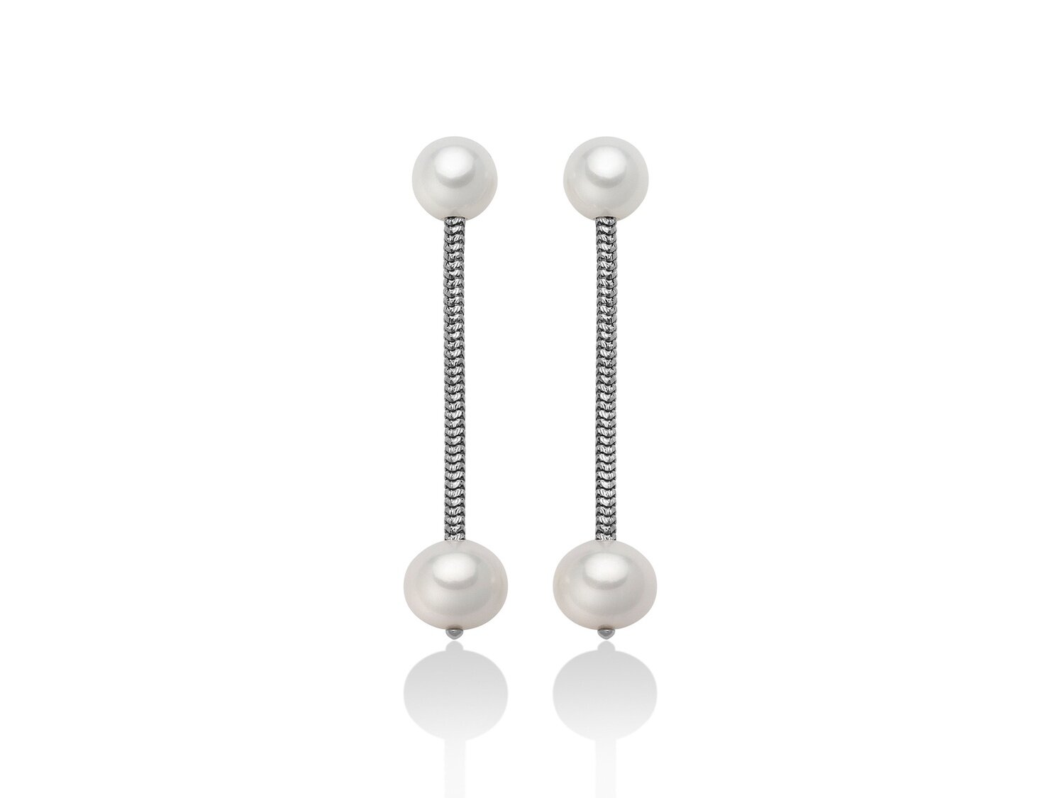 Orecchini pendenti in argento con perle Miluna