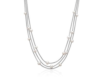 Collana multifilo in argento con perle Miluna