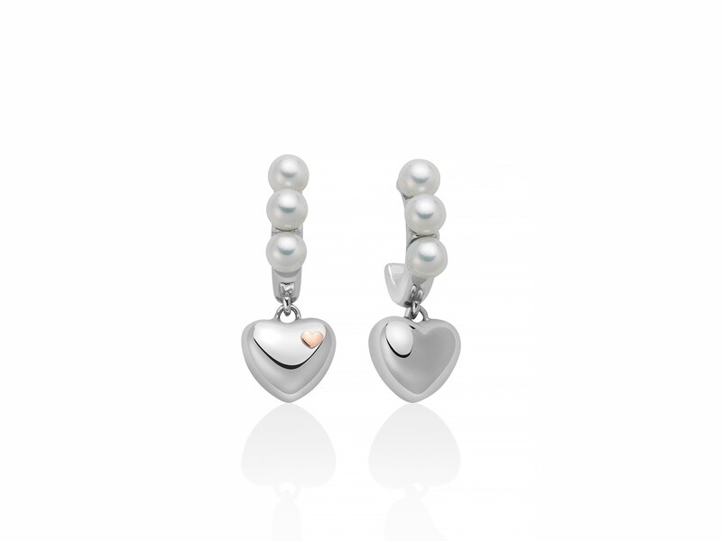 Orecchini in argento con perle e pendente Miluna Orecchini in argento con perle e pendente Miluna