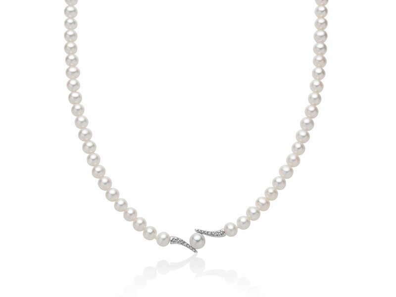 Colier Di Perle e Diamanti con Boule a Fantasia Miluna Colier Di Perle e Diamanti con Boule a Fantasia Miluna
