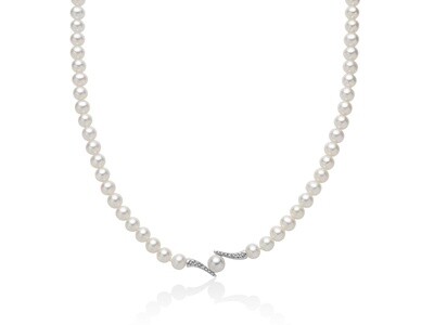 Colier Di Perle e Diamanti con Boule a Fantasia Miluna Colier Di Perle e Diamanti con Boule a Fantasia Miluna