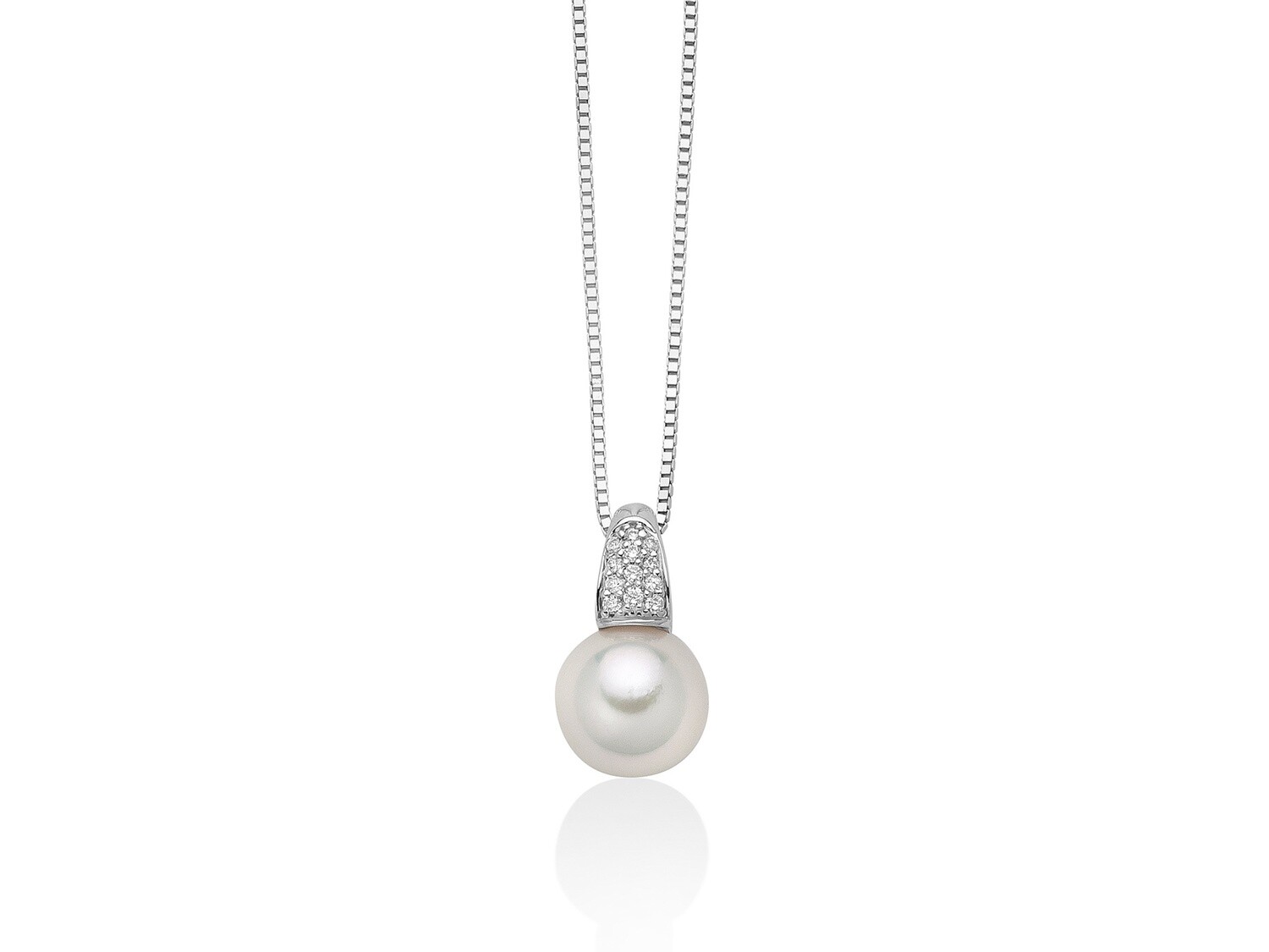 Collana Colier Di Perle e Diamanti Miluna