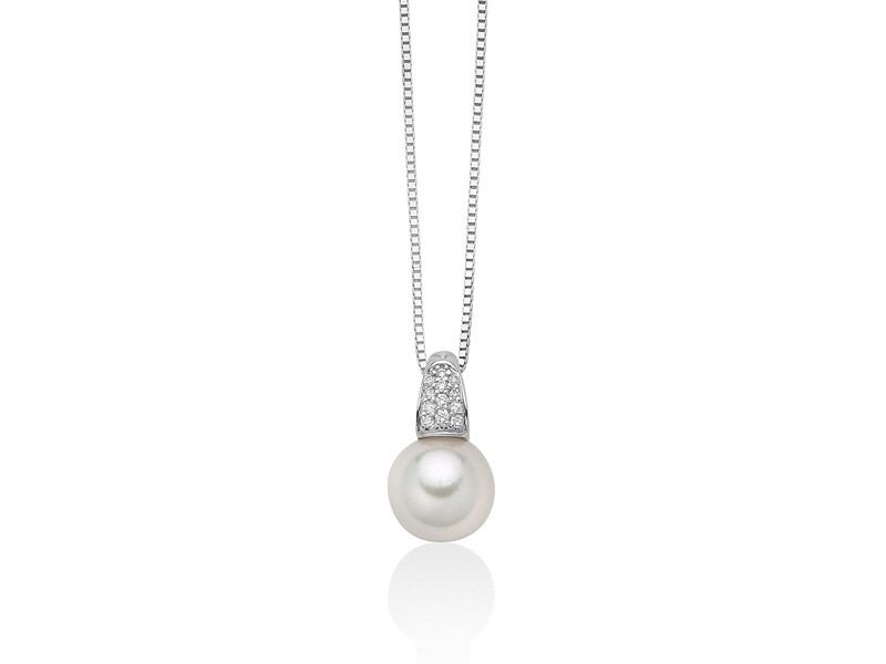 Collana Colier Di Perle e Diamanti Miluna Collana Colier Di Perle e Diamanti Miluna