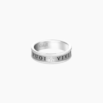 Anello Kidult  con cristallo - VIVI TUTTA LA VITA ... . mis 9