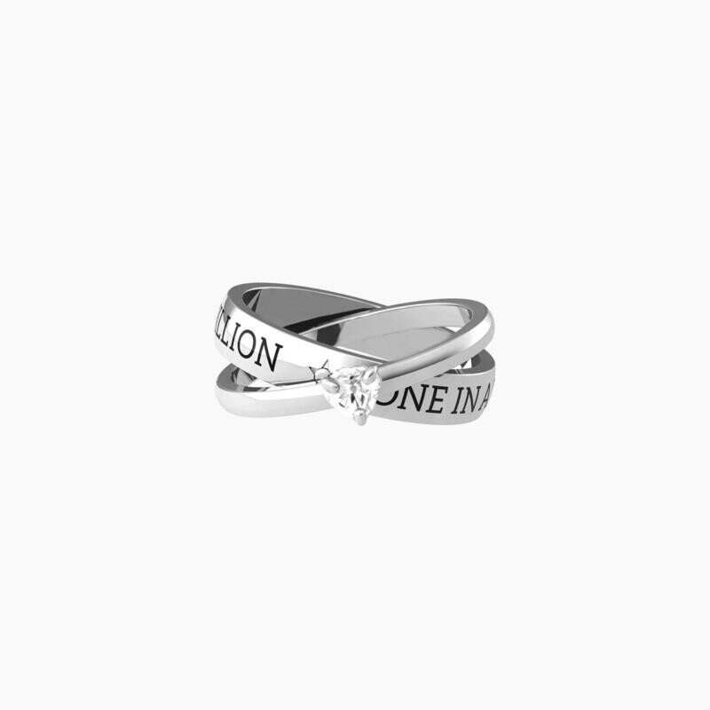 Anello Kidult intrecciato con zircone ONE IN A MILLION mis 13