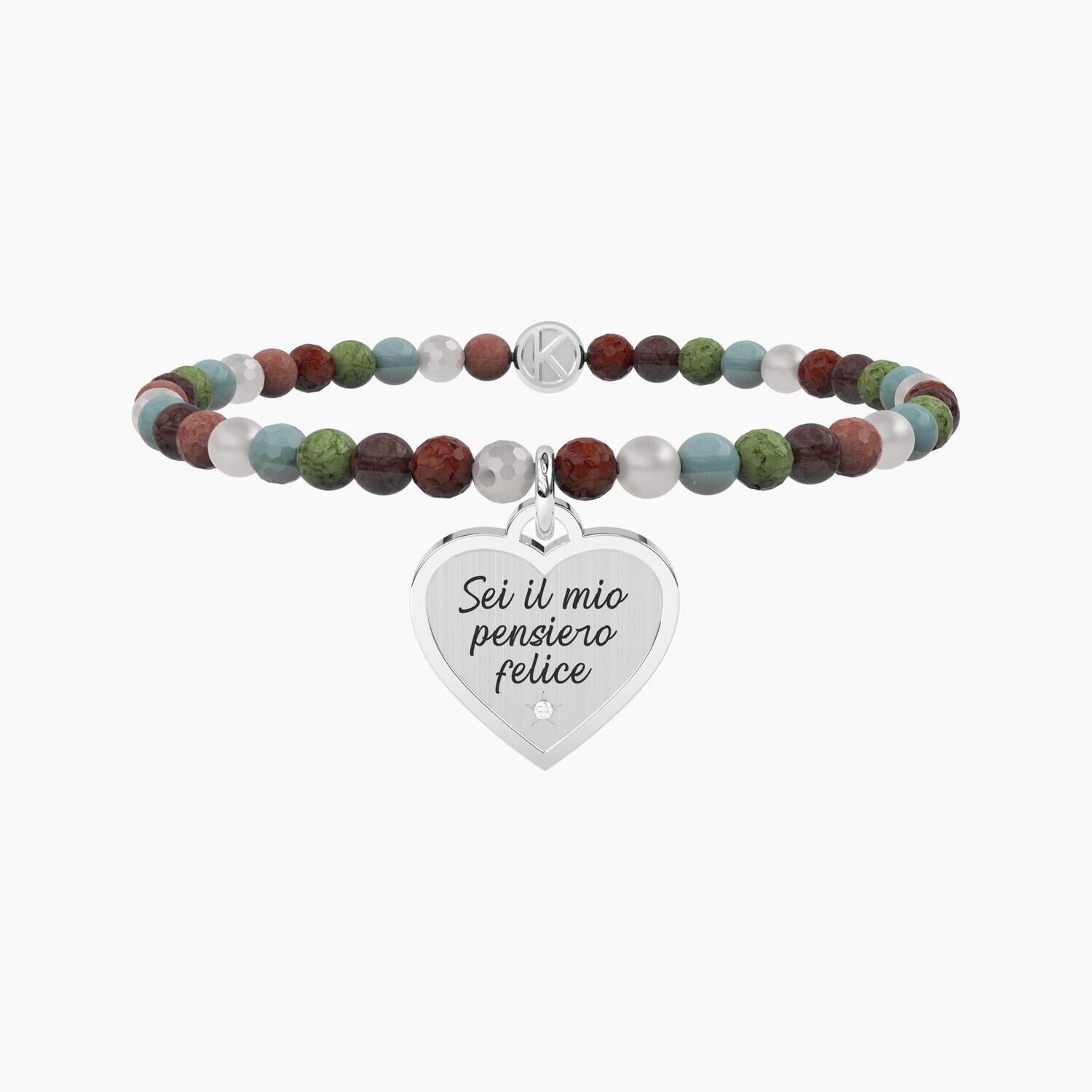 Bracciale elastico con cuore e pietre CUORE | PENSIERO FELICE