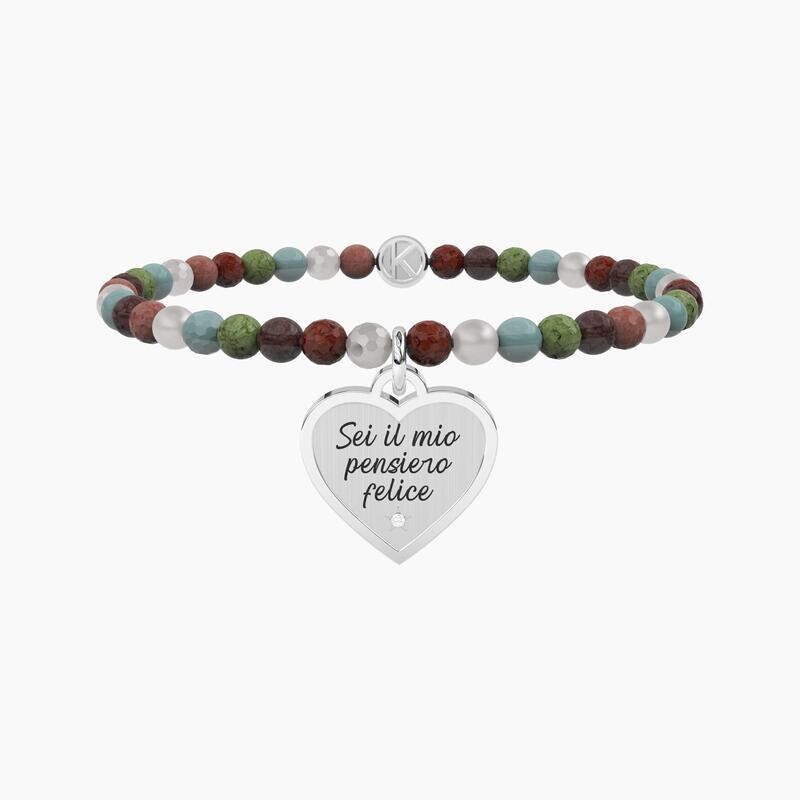 Bracciale elastico con cuore e pietre CUORE | PENSIERO FELICE