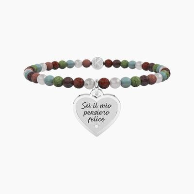 Bracciale elastico con cuore e pietre CUORE | PENSIERO FELICE