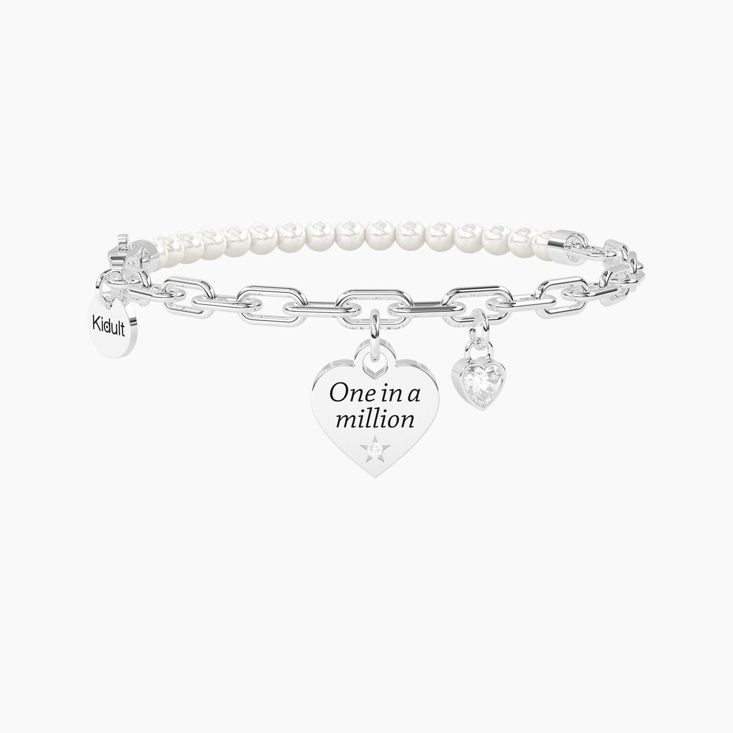 Bracciale regolabile con perle e zircone ONE IN A MILLION