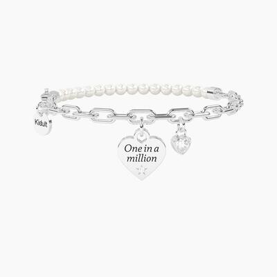 Bracciale regolabile con perle e zircone ONE IN A MILLION