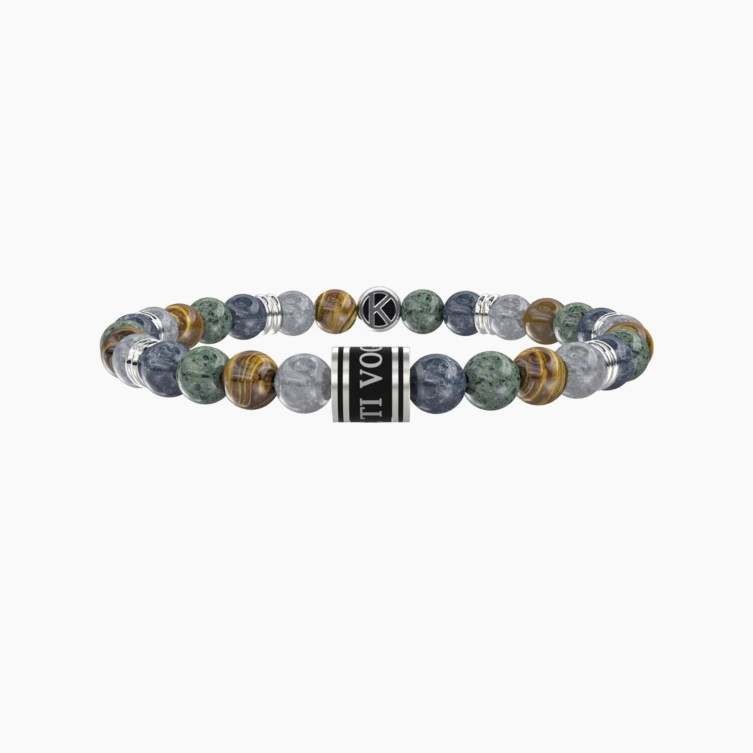 Bracciale elastico con pietre alternate PAPÀ TI VOGLIO BENE