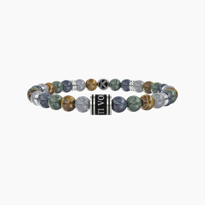 Bracciale elastico con pietre alternate PAPÀ TI VOGLIO BENE