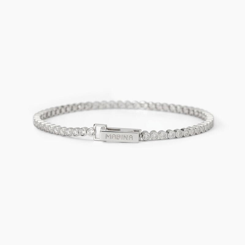 Bracciale tennis in argento con zirconi bianchi PRIVILEGIO Mabina Gioielli - Donna