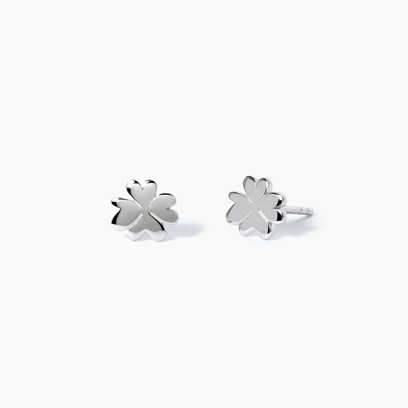 Orecchini Argento Con Quadrifoglio - Mabina Junior