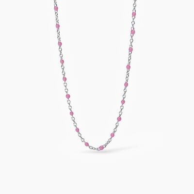 Girocolloin argento con inserti smaltati rosa CANDY- Mabina gioielli