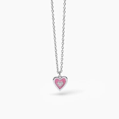 Girocollo in argento con cuore pendente smaltato TVB- Mabina gioielli