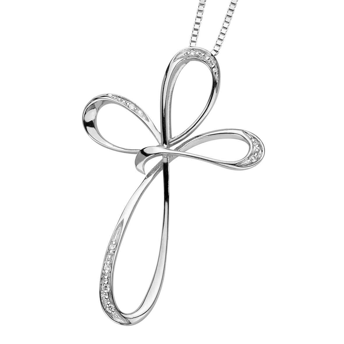 Croce oro bianco e diamanti Donna Oro