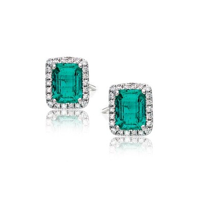 Orecchini con smeraldi e diamanti Donna Oro Orecchini con smeraldi e diamanti Donna Oro