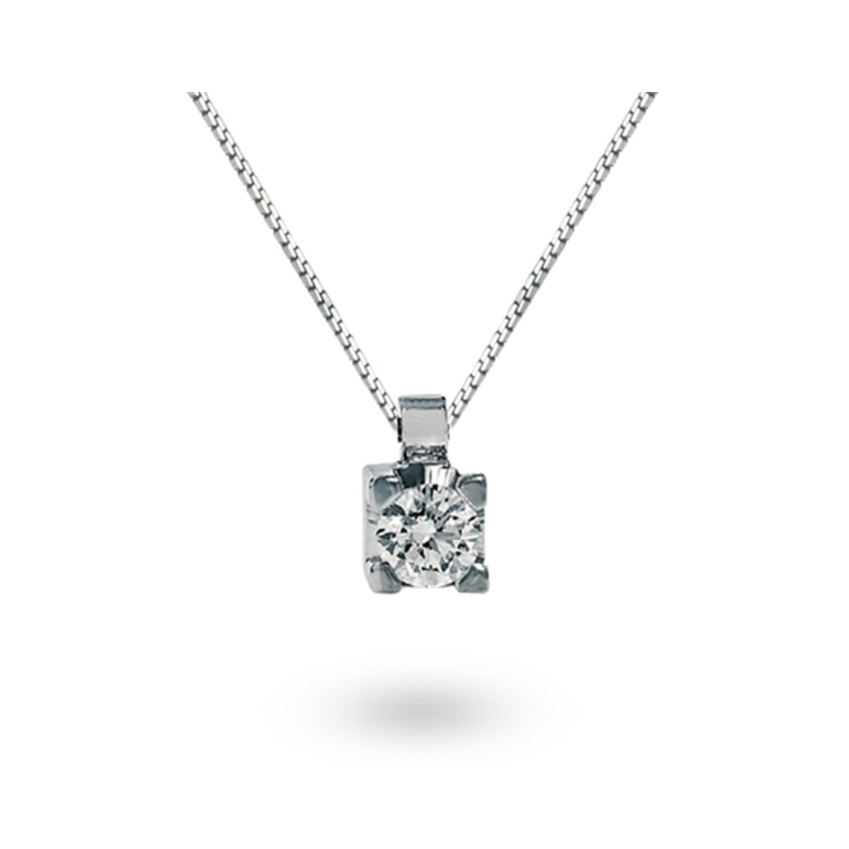 Pendente con griffe in oro bianco e diamante Luce di Donna Oro