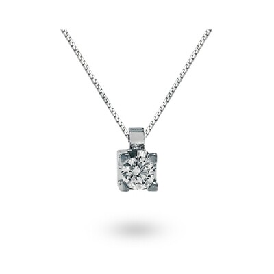 Pendente con griffe in oro bianco e diamante Luce di Donna Oro Pendente con griffe in oro bianco e diamante Luce di Donna Oro