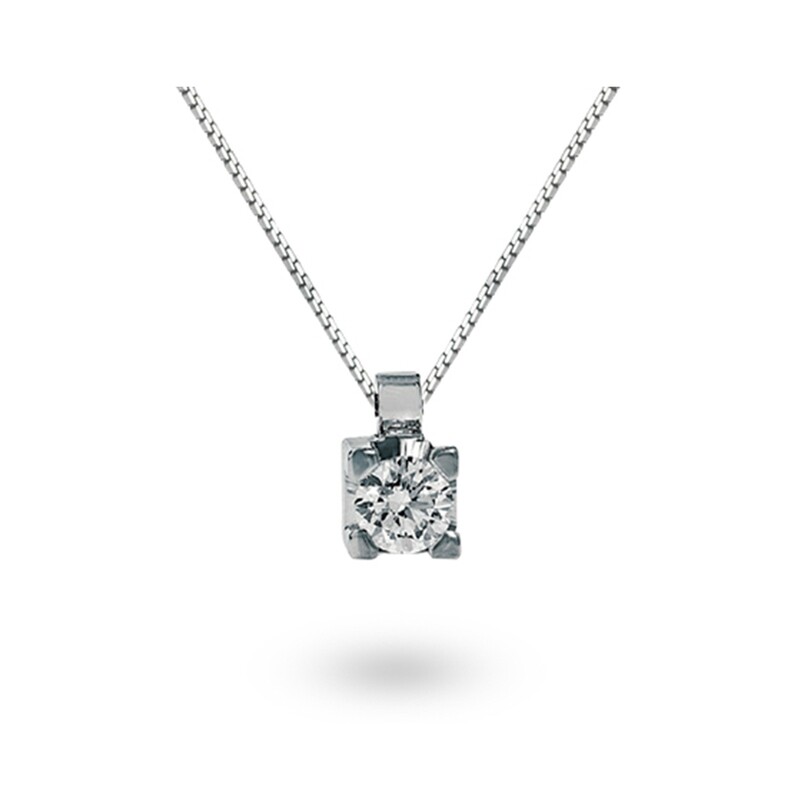 Pendente con griffe in oro bianco e diamante Luce di Donna Oro Pendente con griffe in oro bianco e diamante Luce di Donna Oro