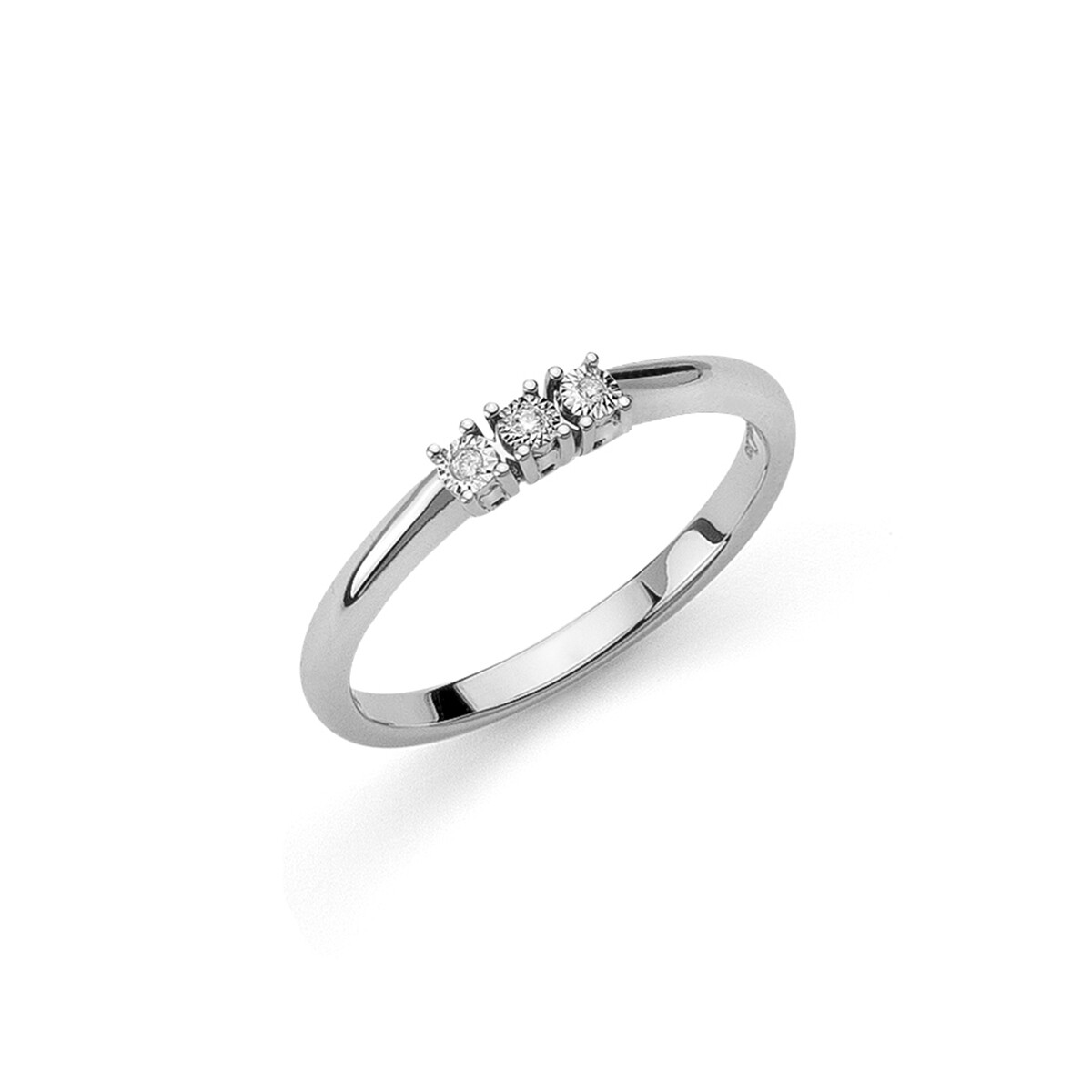 Anello Trilogy in oro bianco e diamanti DonnaOro Luce