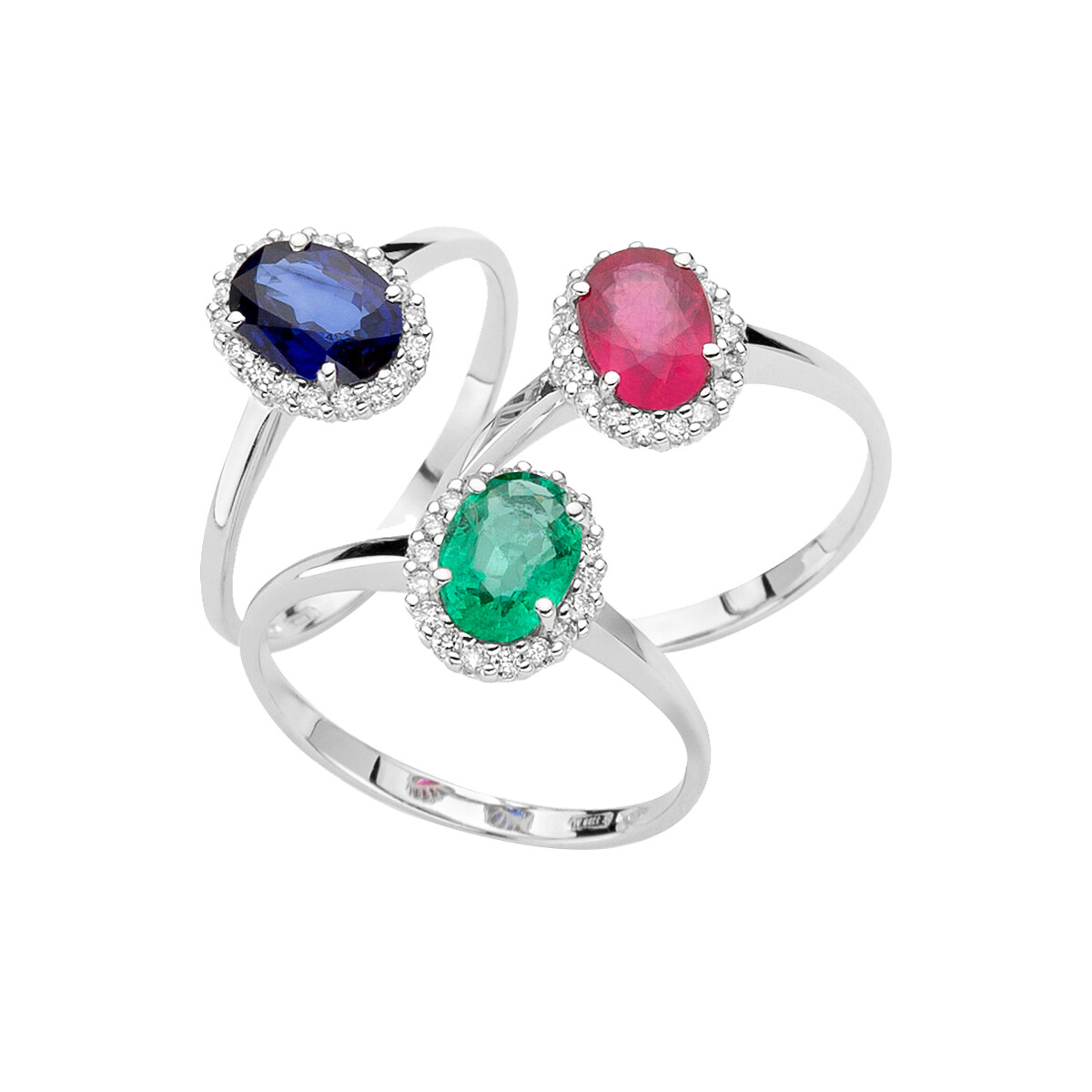 Anello con rubino ovale e diamanti DonnaOro Luce