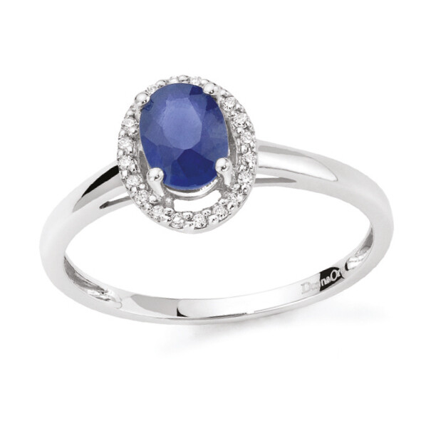 Anello Zaffiro In Oro E Diamanti DonnaOro Luce