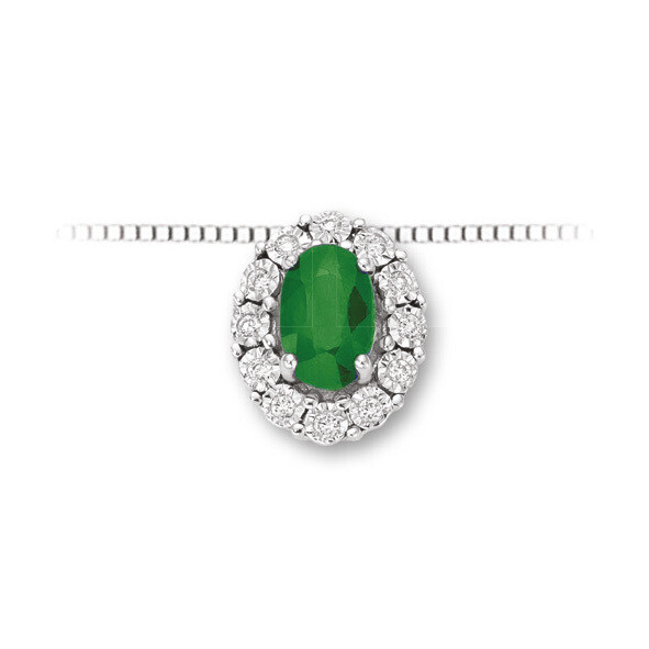 Collana Smeraldo E Diamanti DonnaOro Luce