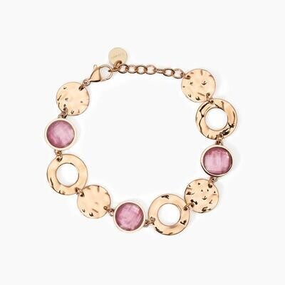 Bracciale in acciaio 316L PVD rose' glass madreperl Donna 2jewels