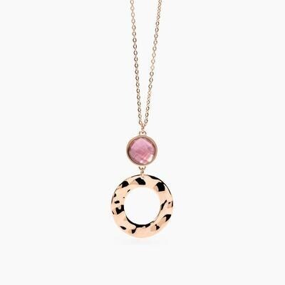 Girocollo in acciaio 316L PVD rose' glass madreperl Donna 2jewels