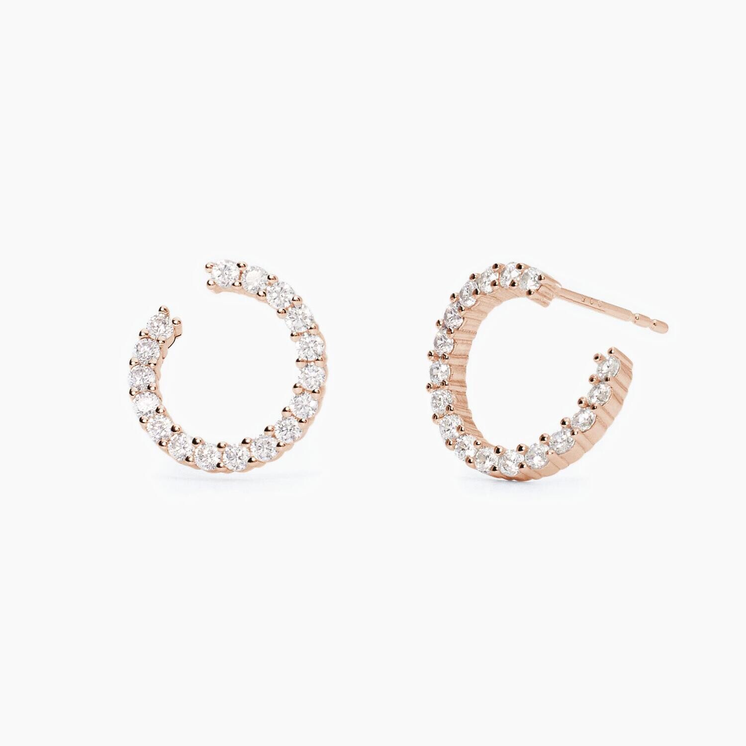 Orecchini in argento placcato oro rosa con zirconi Futurista Mabina Donna