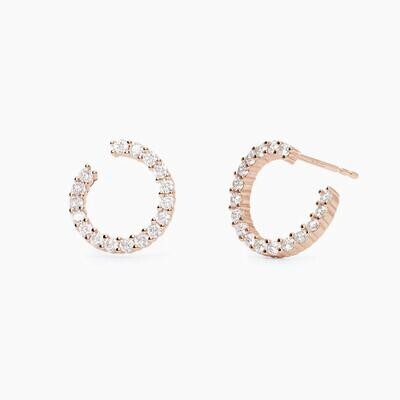 Orecchini in argento placcato oro rosa con zirconi Futurista Mabina Donna