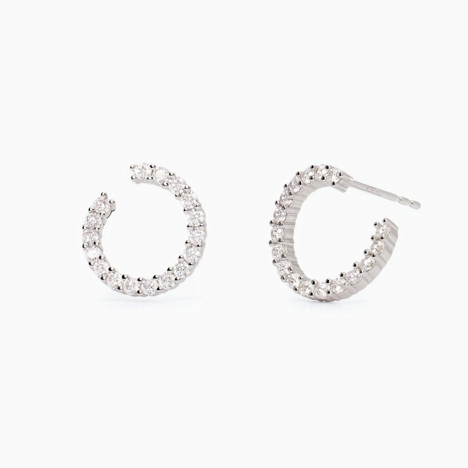 Orecchini in argento con zirconi Futurista Mabina Donna