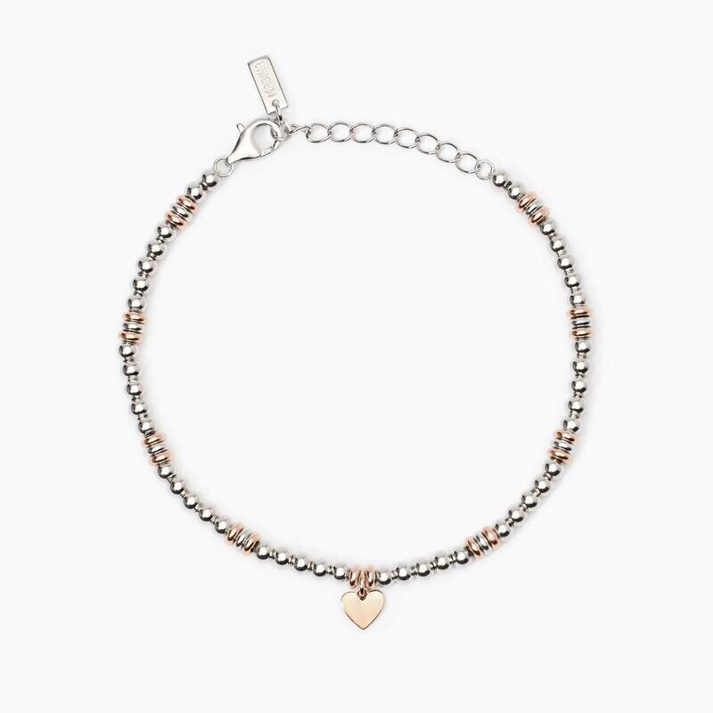 Bracciale in argento placcato oro rosa con cuore Little Mix Mabina Donna