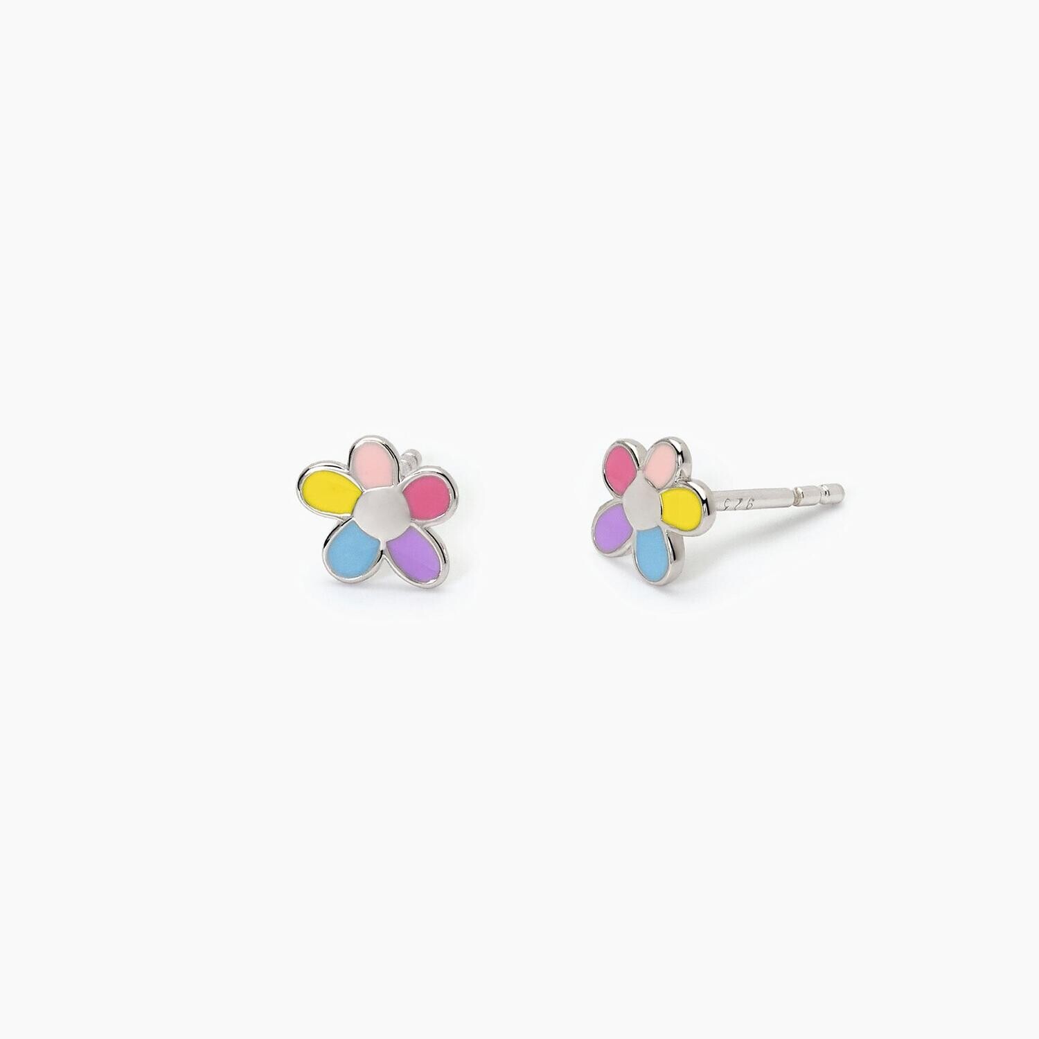Orecchini in argento con fiorellino BLOOM Mabina Junior