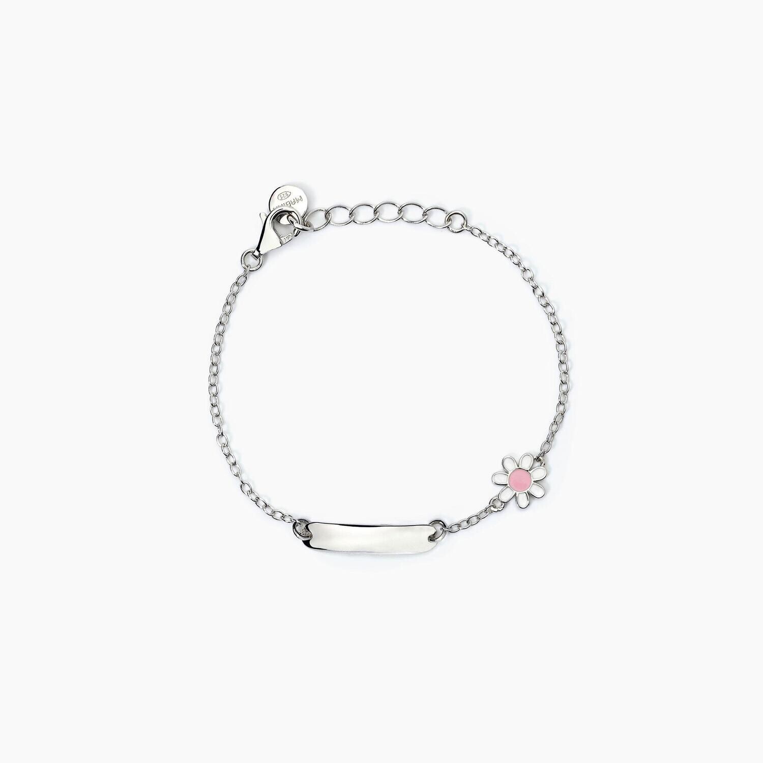 Bracciale personalizzabile in argento con margherita DAISY Mabina Junior