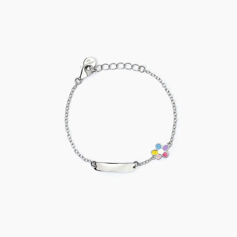 Bracciale personalizzabile in argento con fiorellino BLOOM Mabina Junior