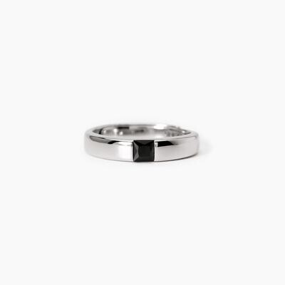 Anello uomo in argento con zircone nero Iconico Mabina Uomo