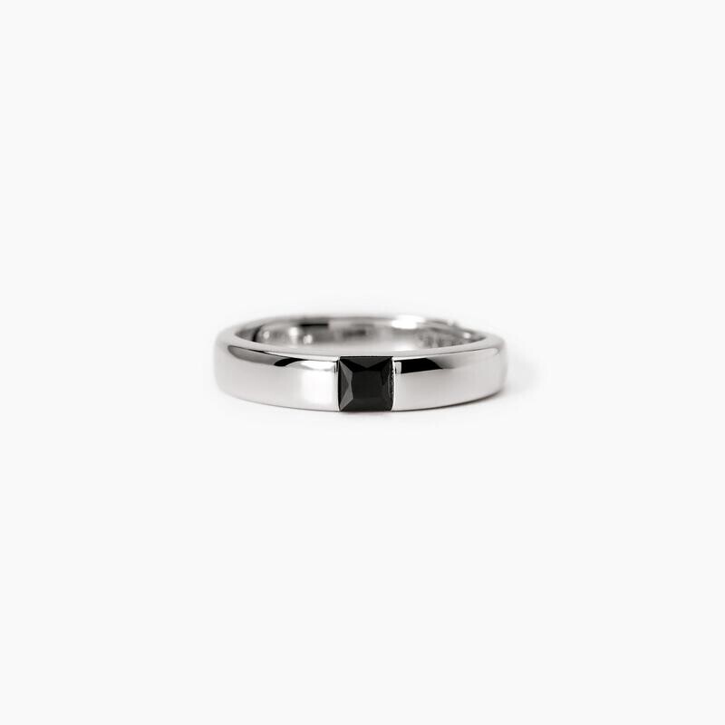 Anello uomo in argento con zircone nero Iconico Mabina Uomo