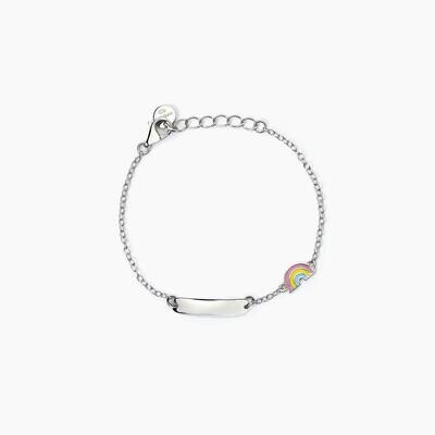Bracciale personalizzabile in argento con arcobaleno RAINBOW Mabina Junior