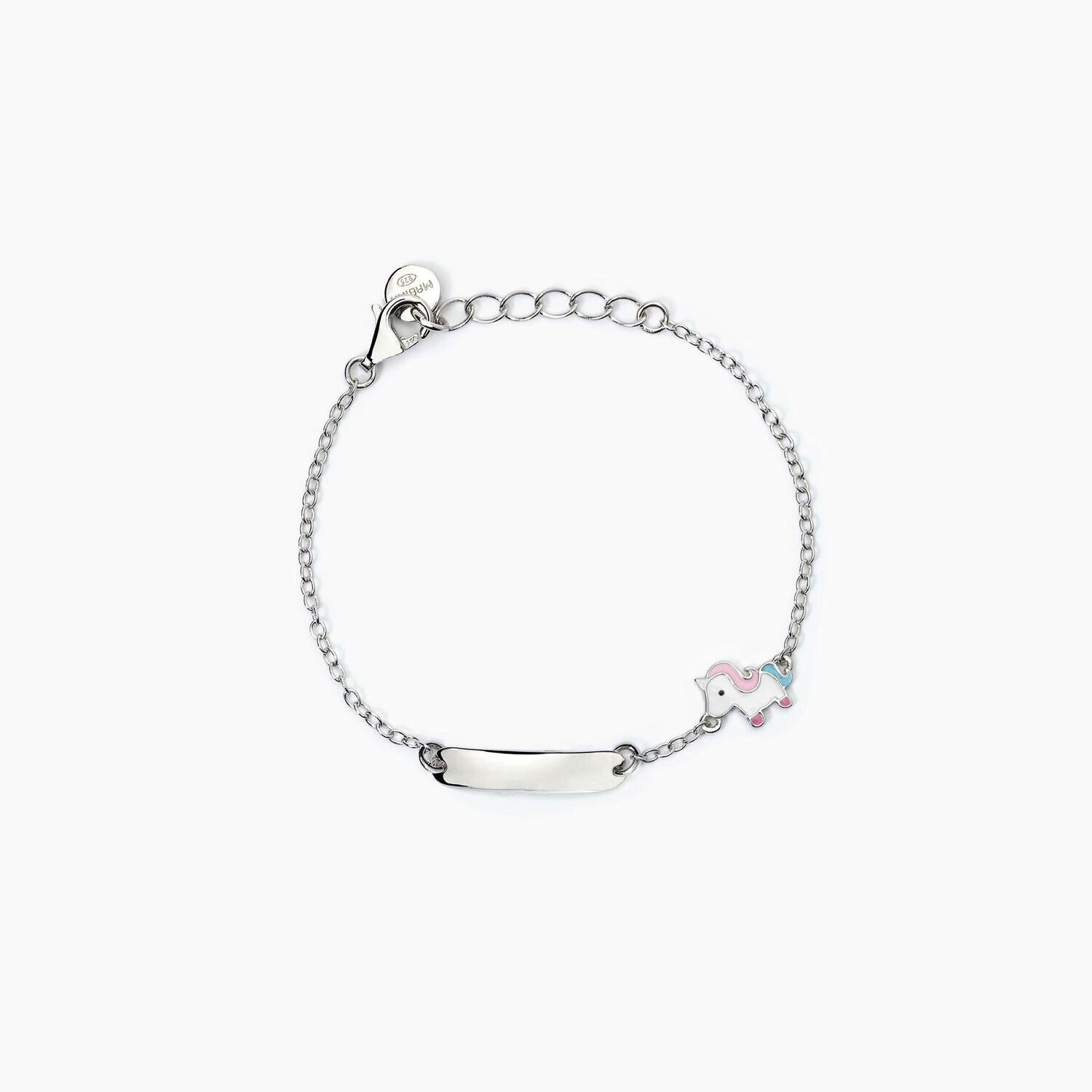 Bracciale personalizzabile in argento con unicorno UNICORN Mabina Junior