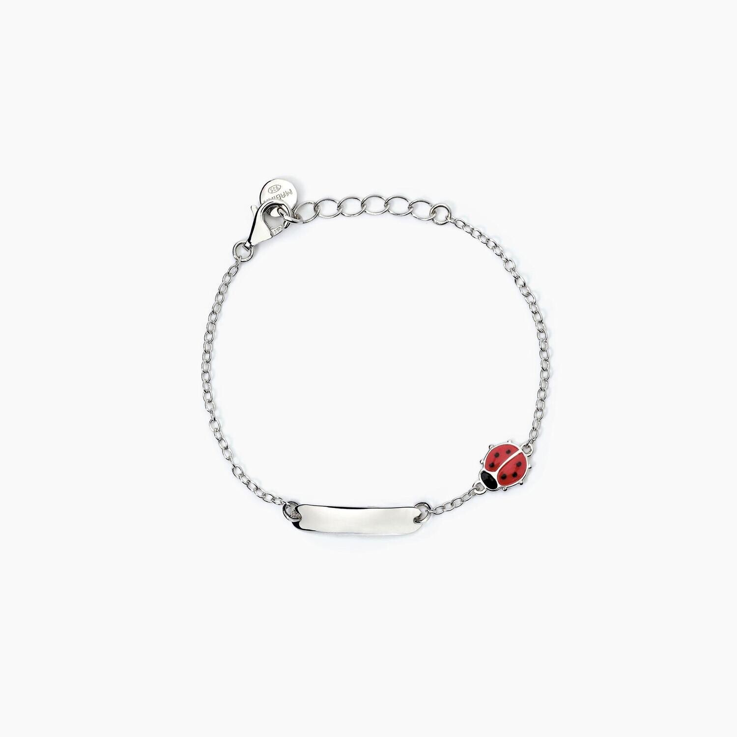 Bracciale personalizzabile in argento con coccinella LADYBUG Mabina Junior