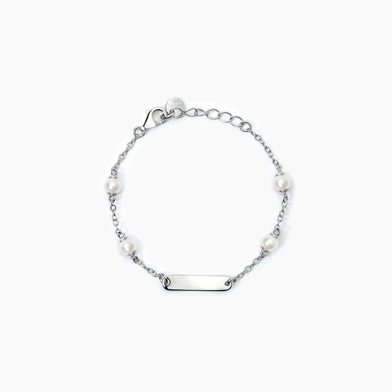 Bracciale personalizzabile in argento con perle BABY Mabina Junior