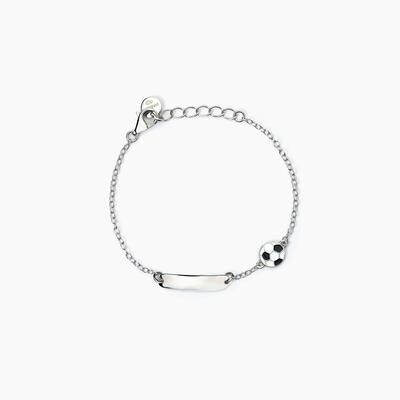 Bracciale personalizzabile in argento con pallone FOOTBALL Mabina Junior Bracciale personalizzabile in argento con pallone FOOTBALL Mabina Junior