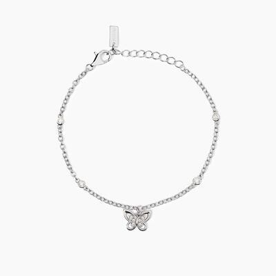 Bracciale in argento con catena e farfalla Spring Life Mabina Gioielli