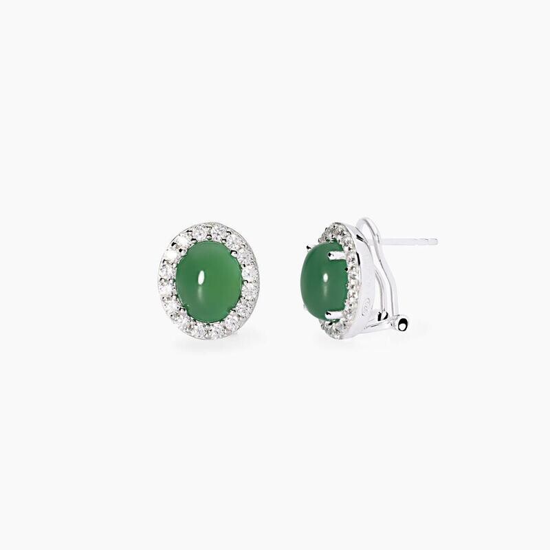 Orecchini con agata verde Ginevra Mabina Gioielli