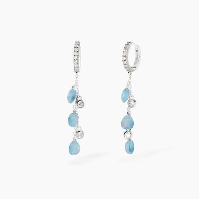 Orecchini pendenti con glass azzurro Beauty Code Mabina Gioielli